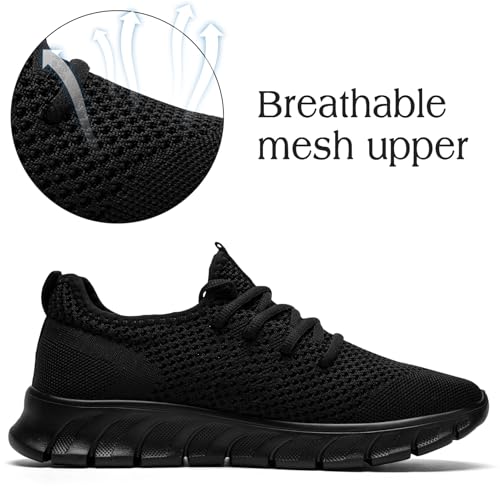 DaoLxi Women's Slip-On Running Shoes Tennis Sneakers for Gym & Walking - Black 10