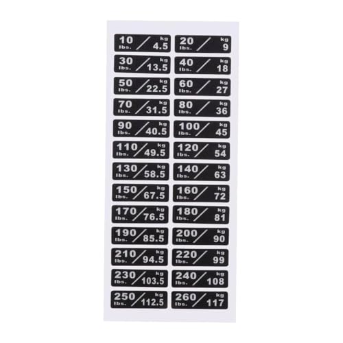 Custom Weight Stack Labels for Gym Equipment 4.5cm x 1.4cm - 10 to 260 lbs