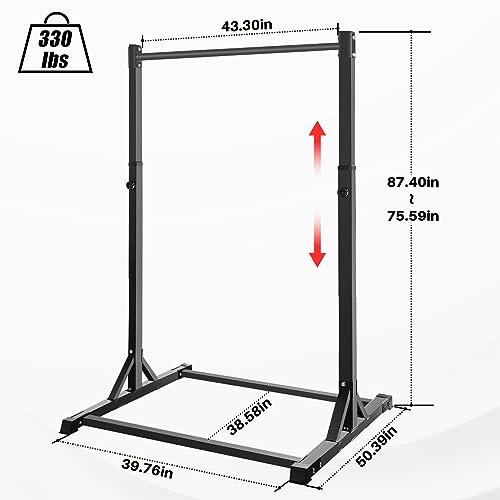 Black Power Tower Pull Up Station for Home Gym - Heavy Duty, 330LBS Capacity