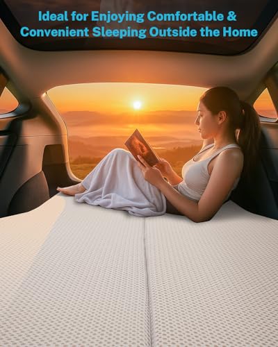 Gonex Foam Mattress for Tesla Model Y & 3 - Car Camping Bed, Supportive 2-Inch High-Density Foam, Foldable & Removable Cover