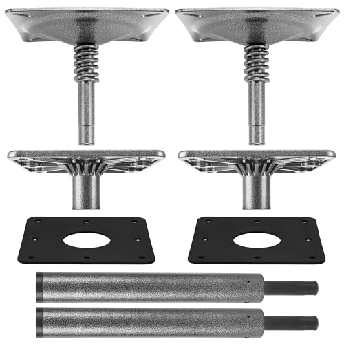 Marine Boat Seat Pedestal Mount Kit - Adjustable 3/4" Pin & 7x7 Base Plate