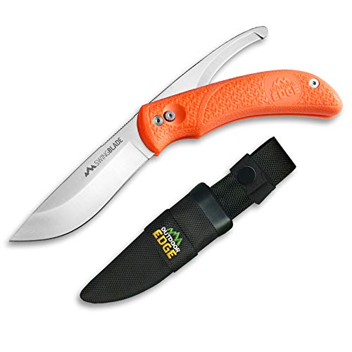 Outdoor Edge SwingBlaze Double Blade Hunting Knife with Rotating Skinning & Gutting Blades, Blaze Orange, SZ-20N