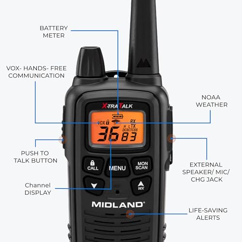 Midland LXT600BB 2-Pack Business Walkie-Talkies with Headsets, 30-Mile Range