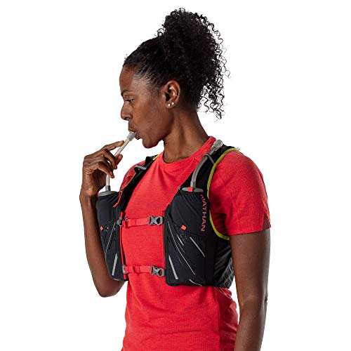 Nathan Pinnacle Hydration Running Vest Backpack for Trail & Marathon - Black / Hibiscus / Medium
