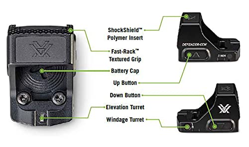 Vortex Defender-CCW Micro Red Dot Sight 3 MOA Green Dot Black Compact
