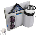 Gray Camping Chair Cup Holder with Hook & Loop Strap - Universal Water Bottle & Phone Organizer