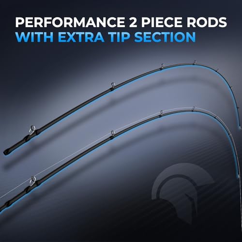KastKing Spartacus II Plus 6'6" M-Fast Twin-Tip Spinning & Casting Fishing Rods, 2-Piece + Extra Tip
