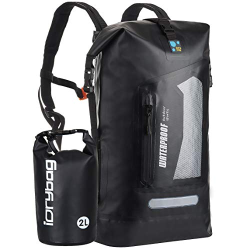 IDRYBAG Waterproof Backpack 20L Dry Bag for Kayak, Hiking, Floating - Black