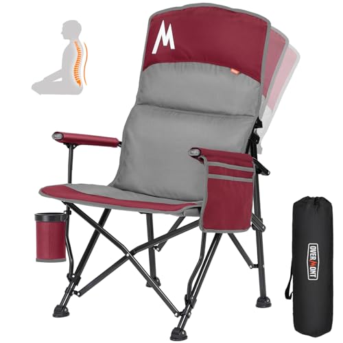 Heavy Duty Camping Chair with Lumbar Support & High Back - Supports 450 lbs