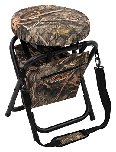 ALPS OutdoorZ Horizon Swivel Stool Mossy Oak Shadow Grass Habitat - Portable Camping Seat
