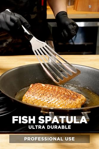 7.5-Inch Fish Spatula - Slotted Stainless Steel Kitchen Tool