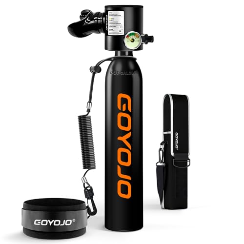 0.5L Mini Scuba Tank for Snorkeling & Emergency Breathing - Obsidian Orange