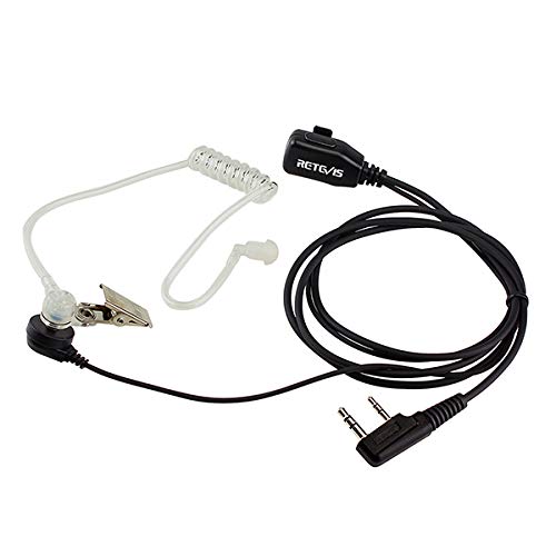 Retevis Walkie Talkie Earpiece with Mic, Comfortable Acoustic Tube, for RT22 RT68 RT21 H-777 RT86A, Compatible with Kenwood, Baofeng BF-888S/BF-T26, Pxton Walkie Talkies, Surveillance Headset(2 Pack)
