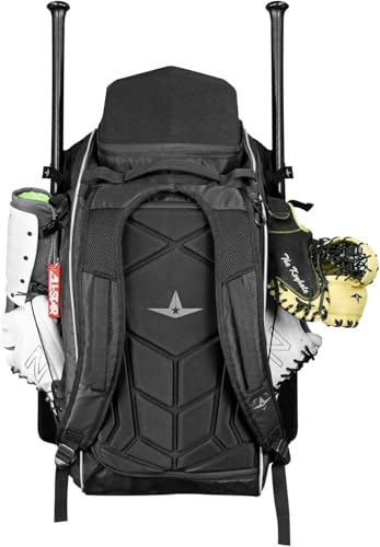 All-Star MVP-PRO Catchers Batpack Black - Baseball Gear Bag with Ventilation