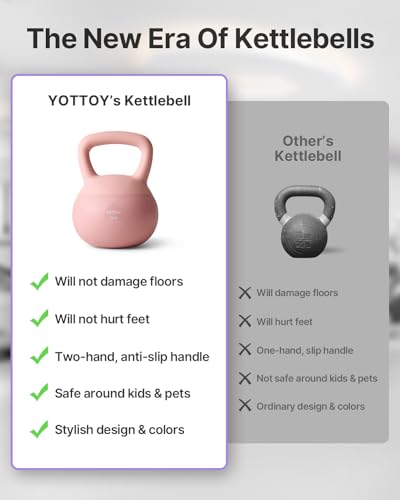YOTTOY Soft Kettlebell with Anti-Slip Handle & Floor-Friendly Base - Home Workout Equipment