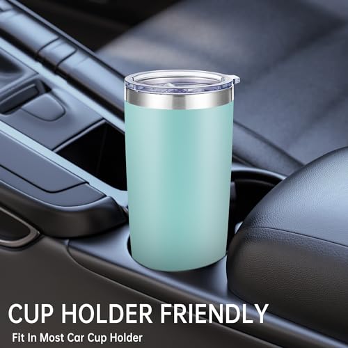 Turquoise 20 oz Stainless Steel Tumblers Bulk Set with Lids - 12 Pack