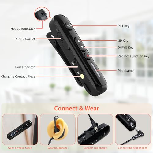 Mini Walkie Talkies 3 Pack with Earpieces - Compact Two-Way Radio Set