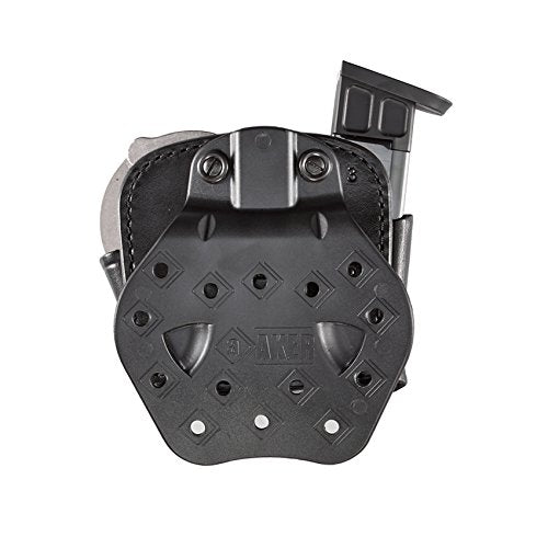 Aker Leather Handcuff & Double Stack Magazine Pouch - 17 9mm/.40 Black