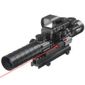 Pinty 3-9x32 4-in-1 Tactical Rifle Scope with Red-Green Dot & Laser Sight - Picatinny Mount