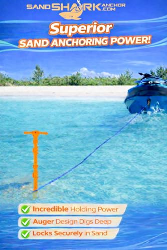 Orange SandShark Sport Boat & Jet Ski Anchor Kit - Shallow Water Anchor System