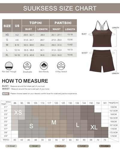 Women’s 2-Piece Workout Sets with Padded Yoga Tops & High-Waisted Biker Shorts - Black Polka Dots, Medium