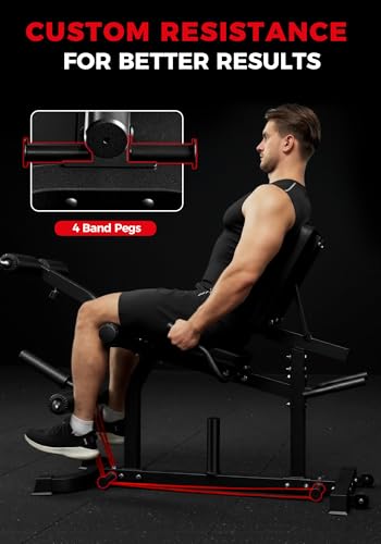 Mikolo Black LE00 Leg Extension & Curl Machine Adjustable Home Gym Equipment