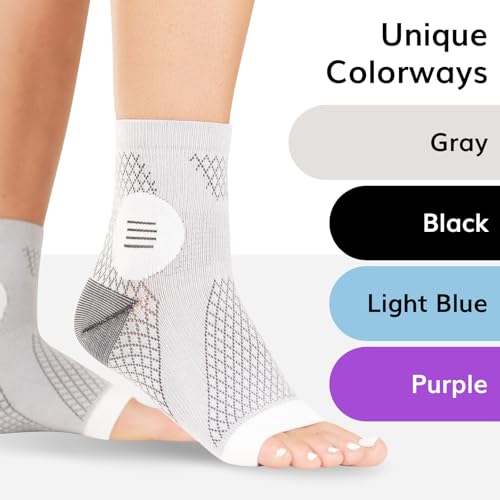 Neuropathy Compression Socks Large Gray 3 Pairs - Foot & Ankle Relief