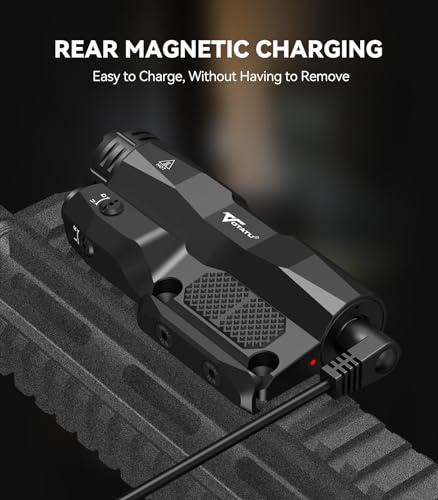 VOTATU M6L-G Picatinny/MLOK Tactical Flashlight Laser Combo Black, 2400 Lumens, Green Laser, Touch Pad