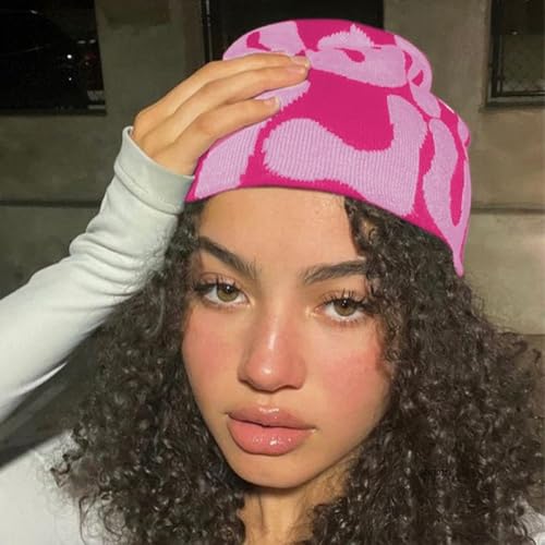 Winter Y2K Style Beanie Hat - Acrylic Knit Skull Cap for Women and Men
