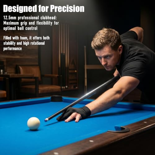 Carbon Fiber Pool Cue 58 Inch Professional Billiard Stick with Oak Core