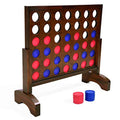 GoSports 2ft Dark Stain Finish Giant Connect 4 Game with Coins & Carry Case