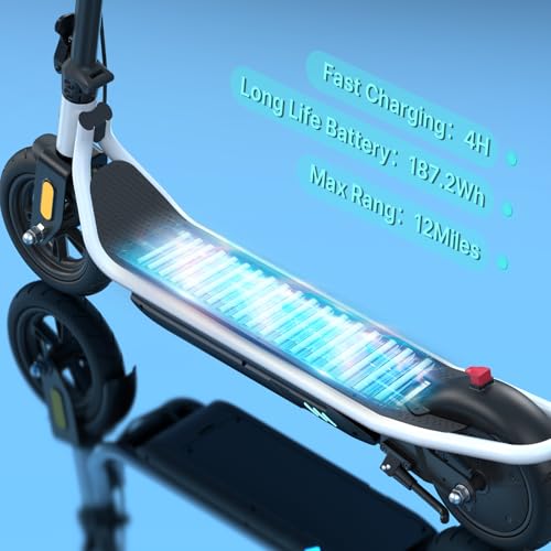 Gotrax Electric Scooter for Adults White 8.5-Inch Tire, 12 Mile Range, 15.5 MPH, 250W Motor