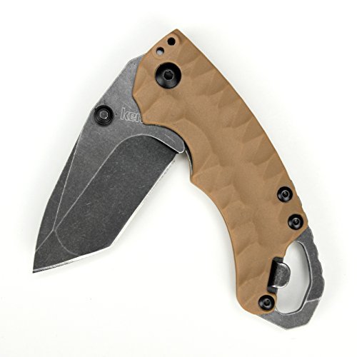 Kershaw Shuffle II Folding Pocket Knife with Tan Handle and 2.6-Inch Tanto Blade