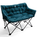 Ever Advanced Green Double Camping Chair with Padded Seat & Side Pocket - Supports 600lbs, Foldable, 2 Person Outdoor Couch, Upgraded 47.2x20.5x37.4