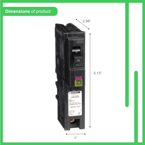Schneider Electric Square D Homeline Plug-On Neutral 15A Dual Function Circuit Breaker - No Pigtail