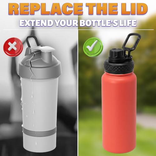 Water Bottle Lid Replacement Black Compatible with Thermoflask and Hydroflask