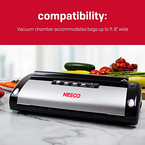 NESCO VS-02 Food Vacuum Sealer Starter Kit with Automatic Shut-Off & Bags