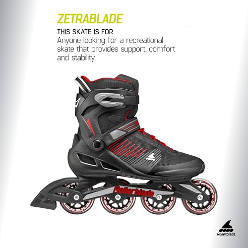 Rollerblade Zetrablade Men's Fitness Inline Skates Black/Red Size 10/10.5