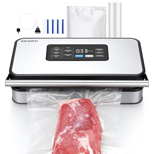 INKBIRD Pro Vacuum Sealer Machine INK-VS04 Silver 160W Dual Pump Liquid Mode
