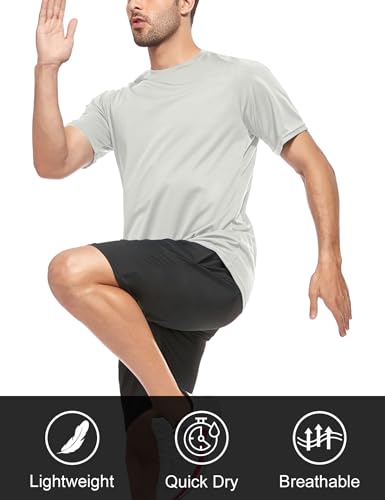 HOPLYNN Men's Athletic T-Shirts - 5/7 Pack Short Sleeve Dry Fit Tops with Variations