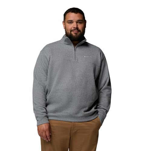 Columbia Men’s Hart Mountain II Half Zip Charcoal Heather Large - Warm Fleece Pullover
