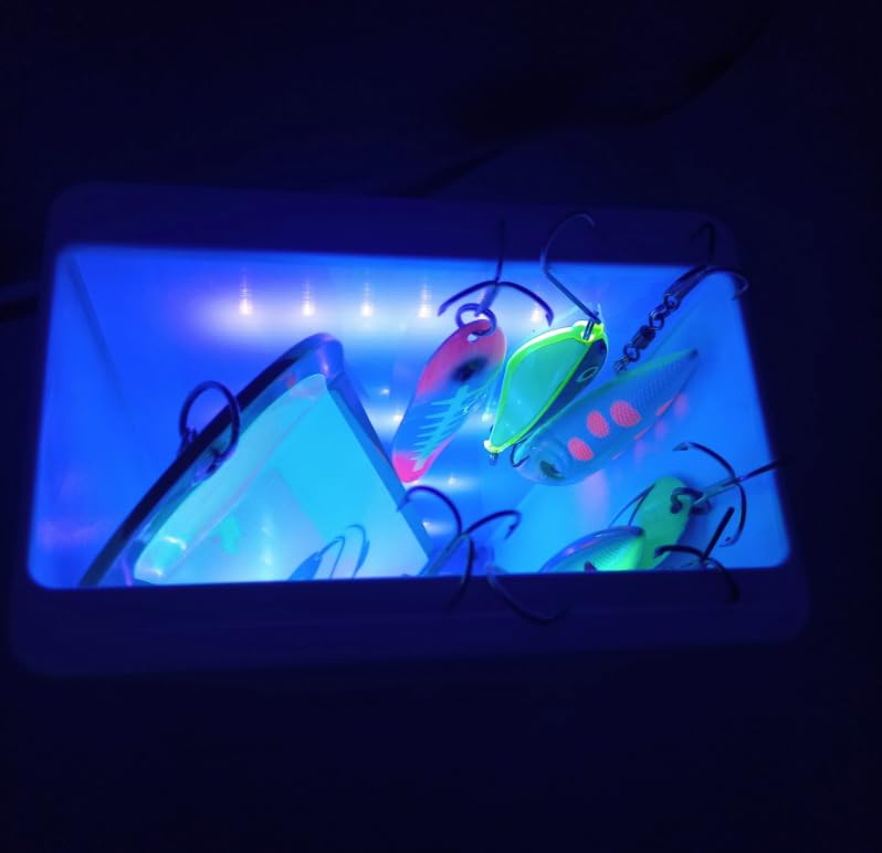 UV Charger Glow Cup for Fishing Lures - 12 Inch Night Fishing Glow Spoon Jigs