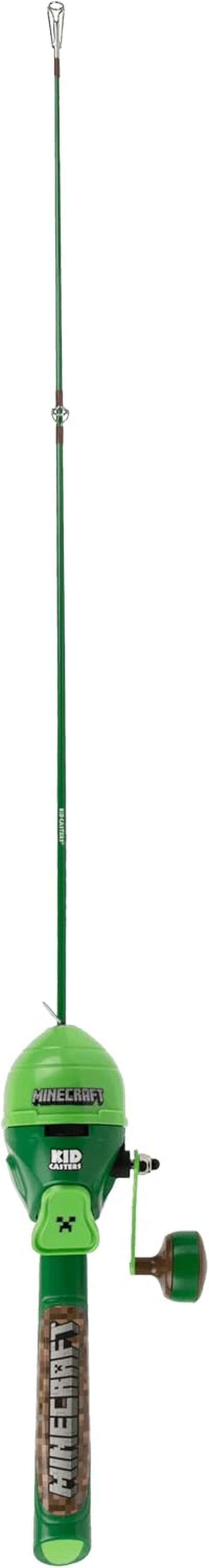 Kid Casters Youth Fishing Pole - Licensed Spincast Reel with Practice Plug | 29.5 Inches - Minecraft, Paw Patrol, TMNT