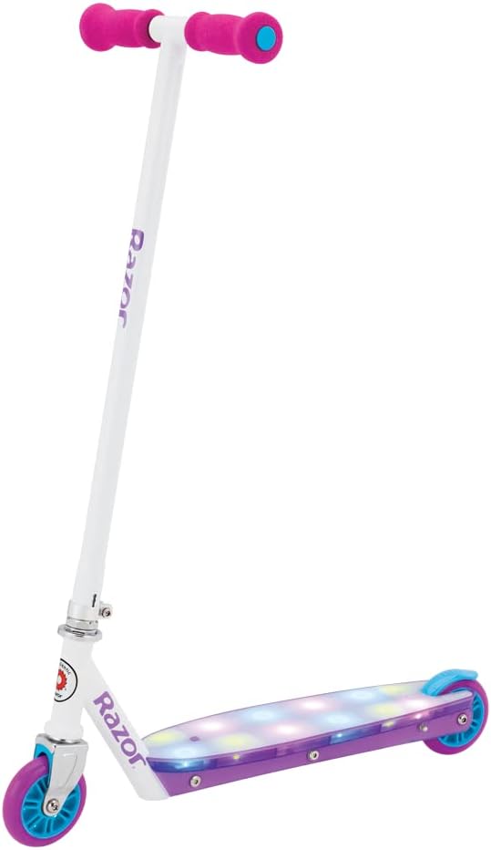 Razor Kick Scooter - Lightweight Steel Frame with Multi-Color LED Light-Up Deck | For Kids 6+
