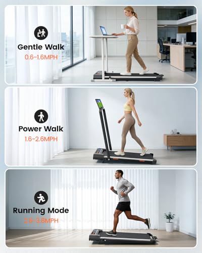 Elseluck Walking Pad Treadmill with Incline, Handle Bars & Remote Control