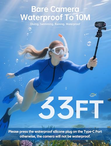 Ahlirmoy 4K Mini Body Action Camera Waterproof 64GB for Sports & Vlogging - Black