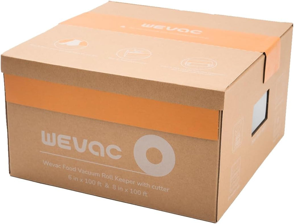 Wevac Vacuum Seal Rolls - 6''x100' & 8''x100' BPA-Free Bags with Cutter | Ideal for Food Storage & Sous Vide