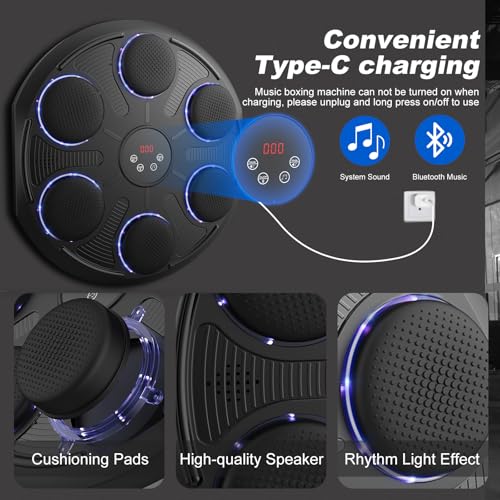 Wall-Mounted Boxing Punching Bag with LED Display & Gloves - Home Gym Fitness Equipment