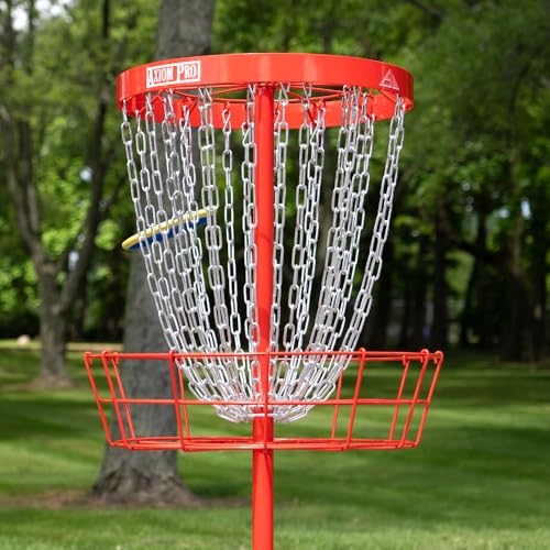 Axiom Discs Pro 24-Chain Disc Golf Basket - Red, Portable & PDGA Approved