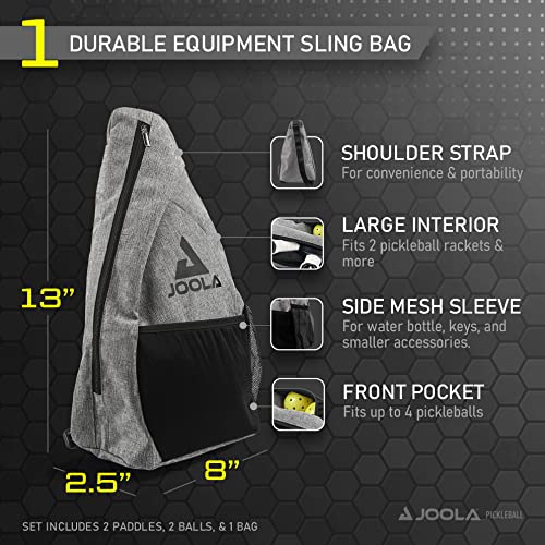 JOOLA Essentials Pickleball Set with 2 Rackets, 2 Balls & Carry Bag - USAPA Approved